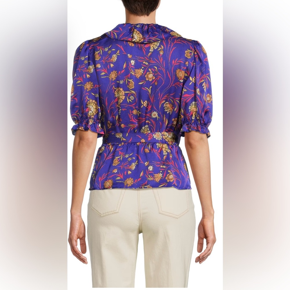 ba&sh Floral Ruffle Wrap Top Size Large - Picture 2 of 10